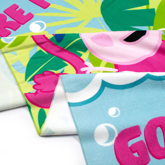 Πετσέτα Θαλάσσης Quick Dry Hasbro Peppa Pig 12 70x140 Digital Print Green 100% Microfiber