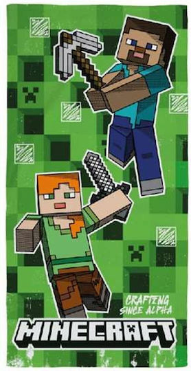 Minecraft Kids Beach Towel Green 140x70cm