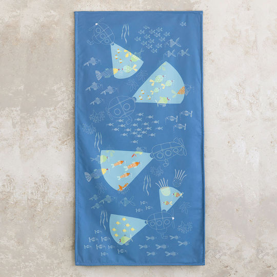 Nima Lightbulb Kinder-Strandtuch Blau 140x70cm