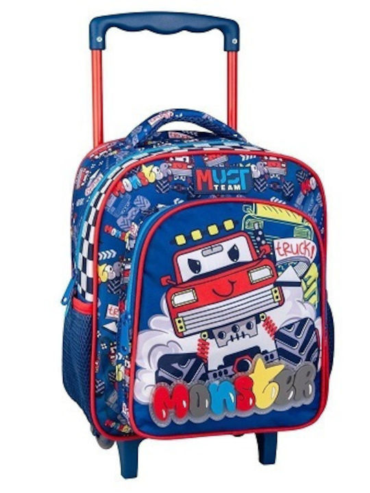 Must Team School Bag Trolley Kindergarten Multicolour with Water Bottle Holder 8Liters
