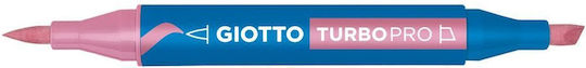 Giotto Turbo Pro Ροζ Μαρκαδόρος Ζωγραφικής με Διπλή Μύτη