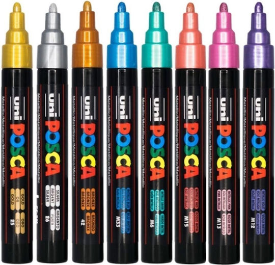 Set de markere de desen Uni-ball Pc-5m/8c, 8 bucăți, multicolor