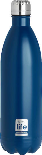 Ecolife Thermos Bottle Recyclable Bottle Thermos Stainless Steel BPA Free 1lt Blue