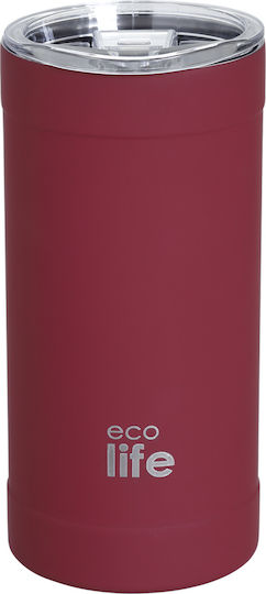 Ecolife Glass Thermos Bottle Stainless Steel / Aluminum / Plastic BPA Free 500ml Chili Pepper With Straw