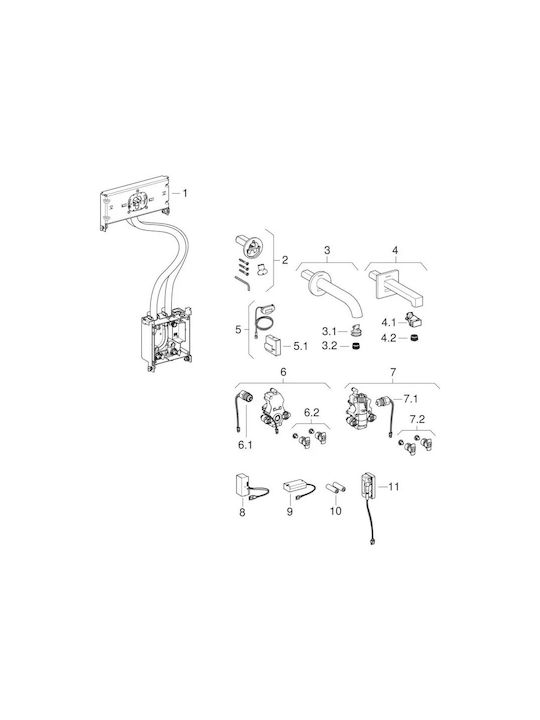 Geberit Built-in Faucet Mixer for for Bathroom Sink Silver