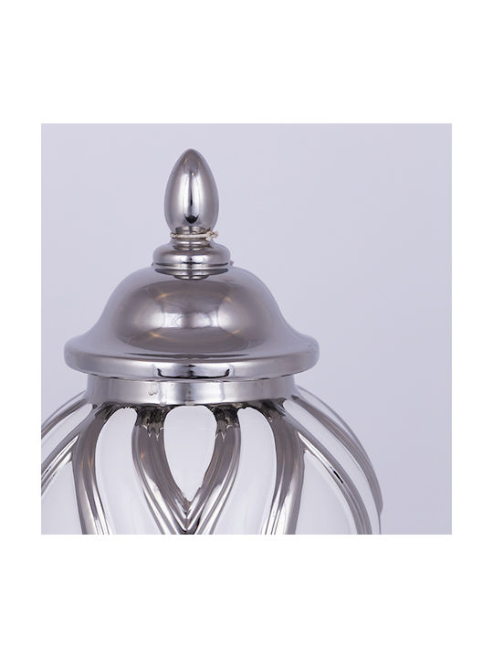 Estheti Home Ceramic Vase White Silver Φ18.8x42.6cm 752-20346
