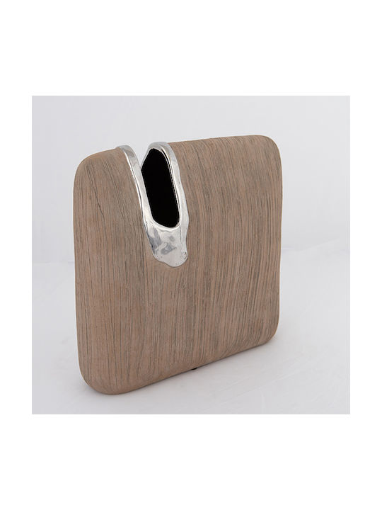 Decorative Vase Brown 25.5x9x25.5cm