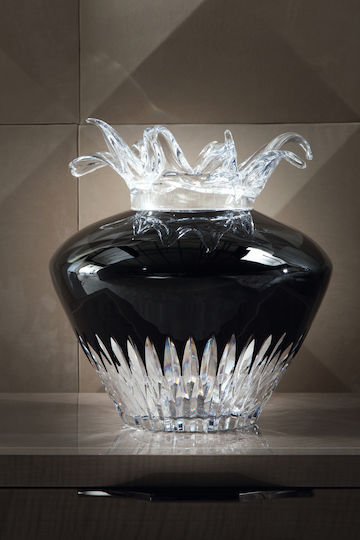 Casa Vogue Kristall Vase Schwarz Φ40xΥ39cm Casa Vogue Kristall Vase Schwarz Φ40xΥ39cm