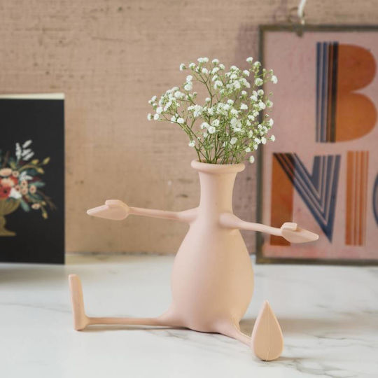 Peleg Design Διακοσμητικό Βάζο Kunststoff Florino Rosa 1Stück