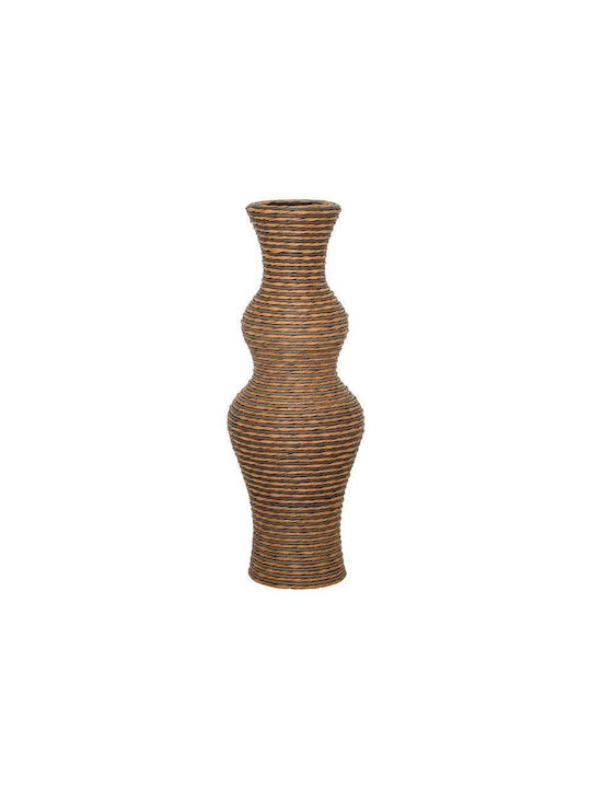 Fylliana Διακοσμητικό Βάζο Rattan Fl378 Μαύρο Y60cm