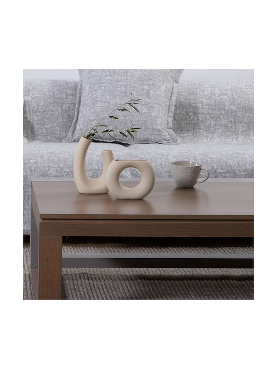 Dekorative Keramikvase Nef-nef Homeware Jadi Ecru Jagi 17,5x5x13,5