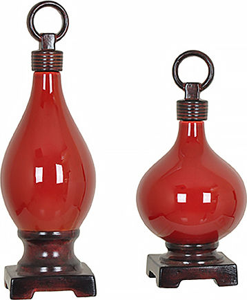 Set Keramische Roten Vasen Y44cm 2Stücke