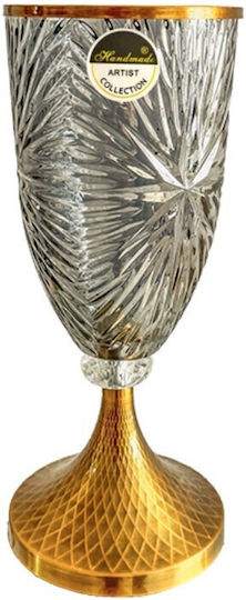 Karvounis Glass Vase Gold 12xH30cm