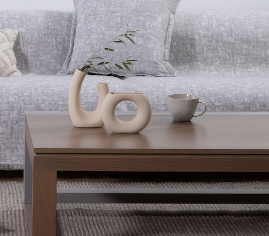 Nef-Nef Homeware Vază Decorativă Ceramică Ecru 15x6.5x20.5cm 1buc