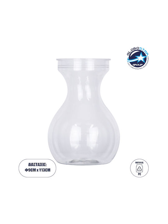 GloboStar Διακοσμητικό Βάζο Πλαστικό Grace Διάφανο Φ9xΥ13cm