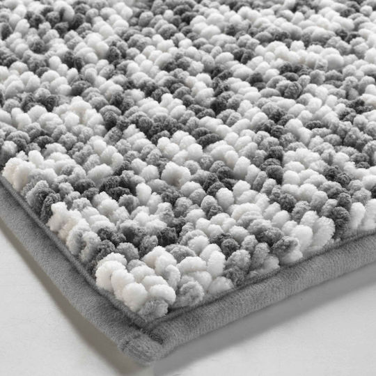 Atmosphera Badematte Mikrofaser Rechteckig 1802083 White Grey 45x75cm