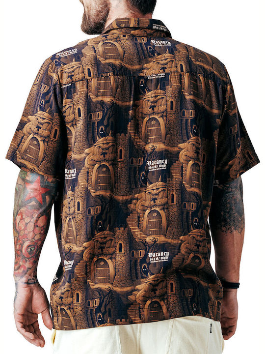 Short-sleeved Shirt Brown, Multicolor
