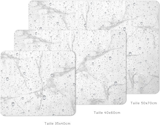 Douceur d'Intérieur Badematte Synthetisch,Polyester/Cotton/Leather Rechteckig Diatomite Imprimee Aqua 1801451 Aqua 35x45cm