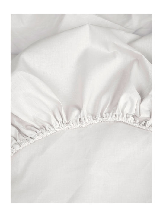 Sunshine Чаршаф Кралица с Ластик 160x200+30см. Cotton Feelings 151 Бял