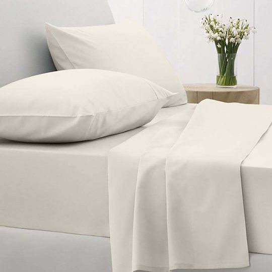 Sunshine Sheet Sets Double with Elastic 150x205+30cm. Cotton Feelings 151 108 Ecru 4pcs