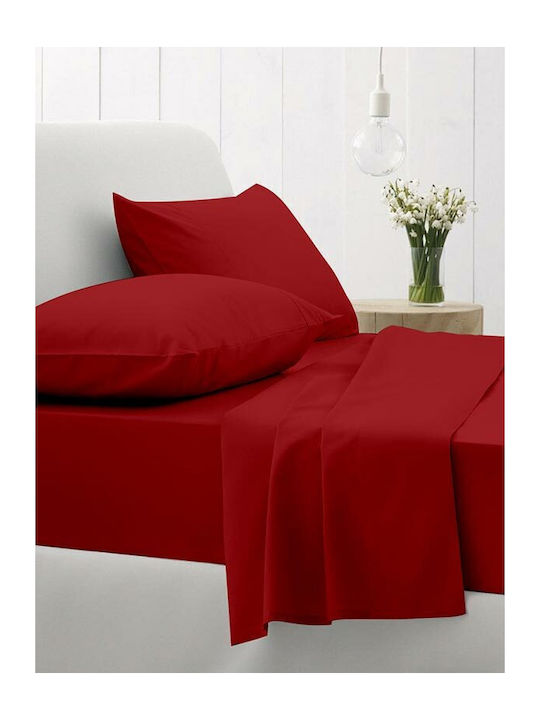 Sunshine Sheet Sets King Size 260x270cm. Cotton Feelings 151 113 Red 4pcs