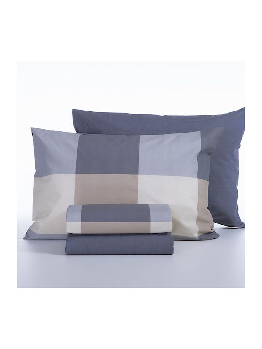 Nef-Nef Homeware Bettwäsche-Set Doppel 200x270cm. Casual Check Blue 4Stück