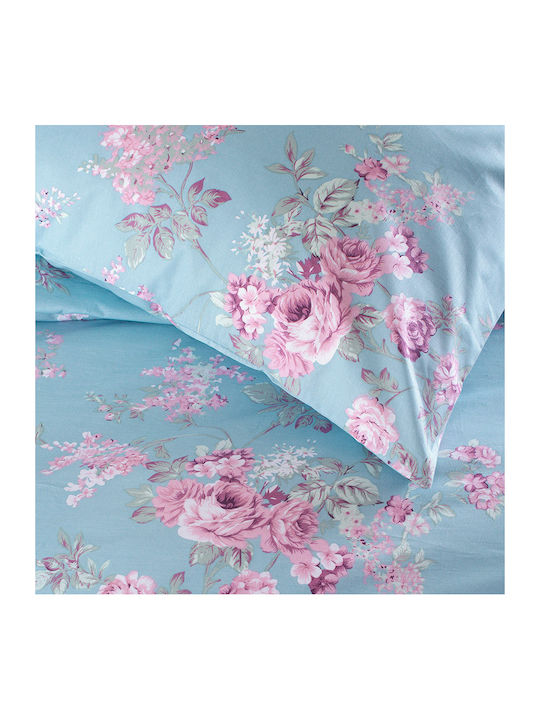 Rythmos Sheet Sets Queen with Elastic 165x205+25cm. Springtime Blue 4pcs