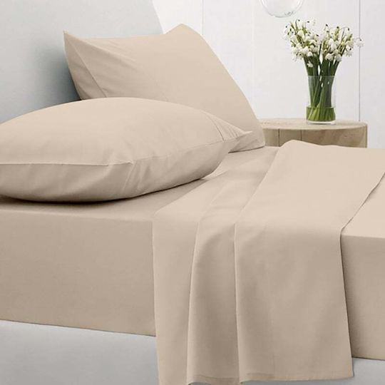 Sunshine Cotton Feelings 151 Σετ Σεντόνια Υπέρδιπλα με Λάστιχο 170x205+30εκ. 109 Sand (4τμχ)