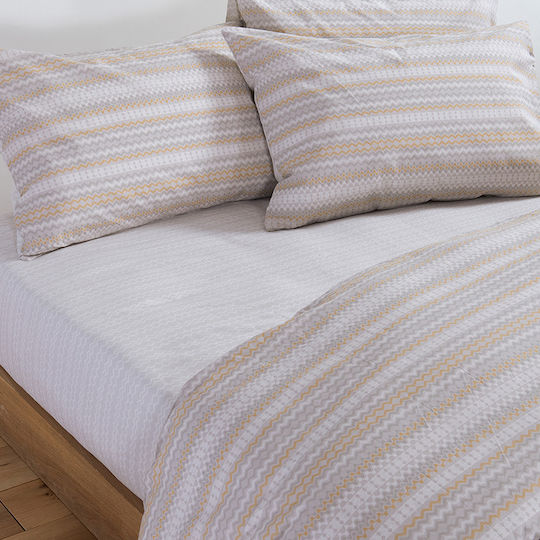 Nef-Nef Homeware Quantro Σετ Σεντόνια Διπλά 200x270εκ. Γκρι (4τμχ)