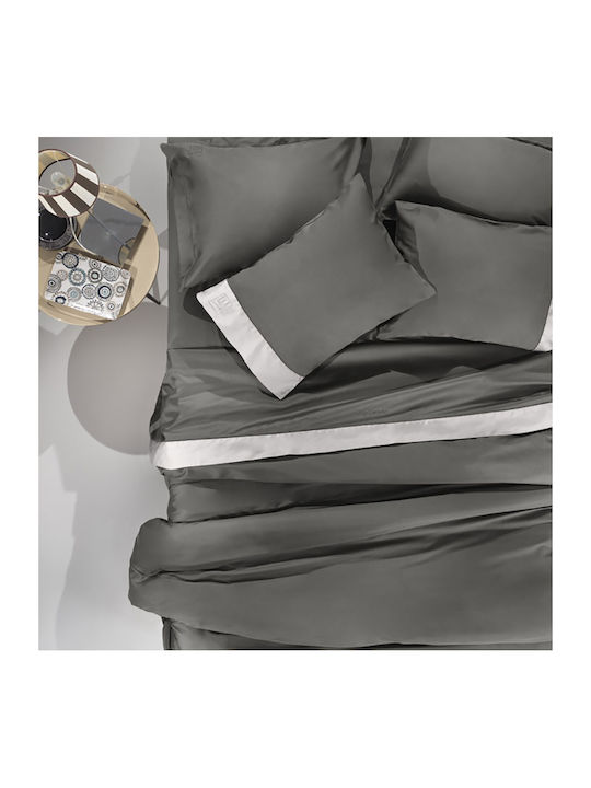 Guy Laroche Set Cearșafuri King Size 270x280cm. Silky Antracit-argintiu 4buc