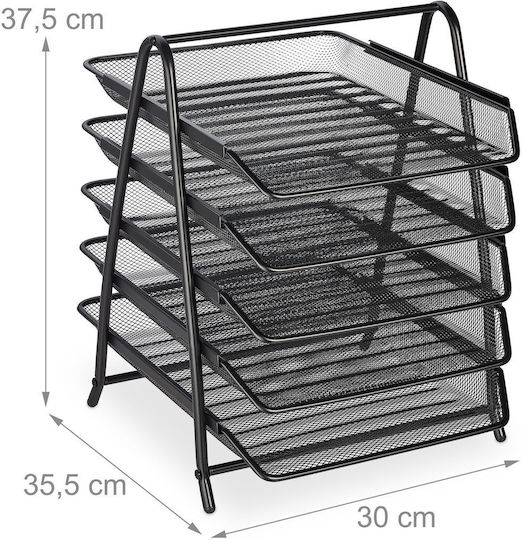 Organizator Documente Suport Birou 5 Compartimente 37,5 X 30 X 35,5 Cm