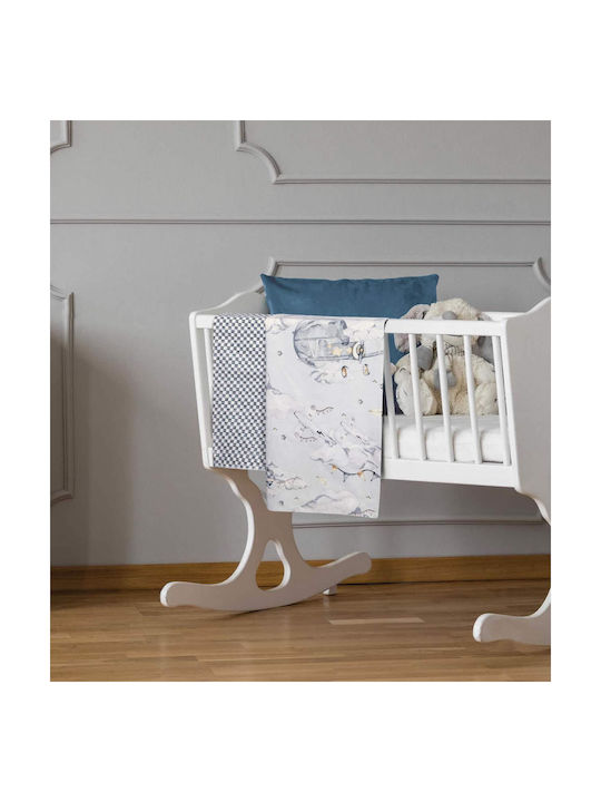 Greenwich Polo Club Комплект Бебешки Чаршафи За Количка Памучни Сив 70x120бр 2бр