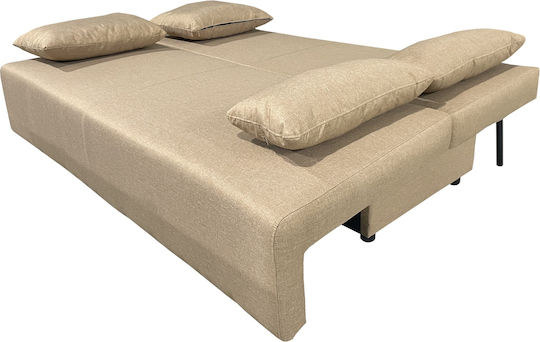 Urban Three-Seater Couch Bed with Storage Space Light Brown 194x93x72 cm