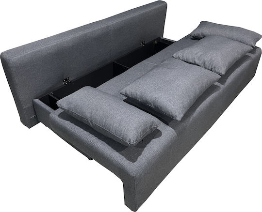 Urban Dreisitzer Sofa Bett mit Stauraum Dunkelgrau 194x93x72cm
