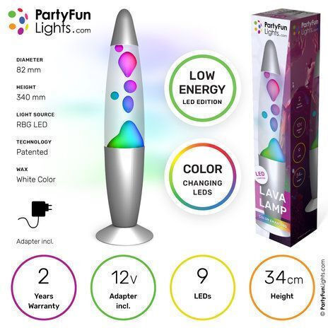 Party Διακοσμητικό Φωτιστικό LED Lava Lamp 34εκ.