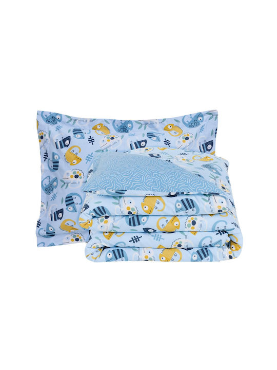 Das Home Σετ Σεντόνια Μονά Βαμβακερά Blue 170x260cm 3τμχ