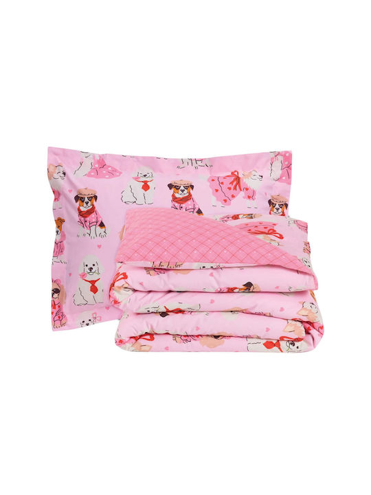 Das Home Bettwäsche-Set Einzel Baumwolle Fashion Dog Pink 170x260cm 3Stück