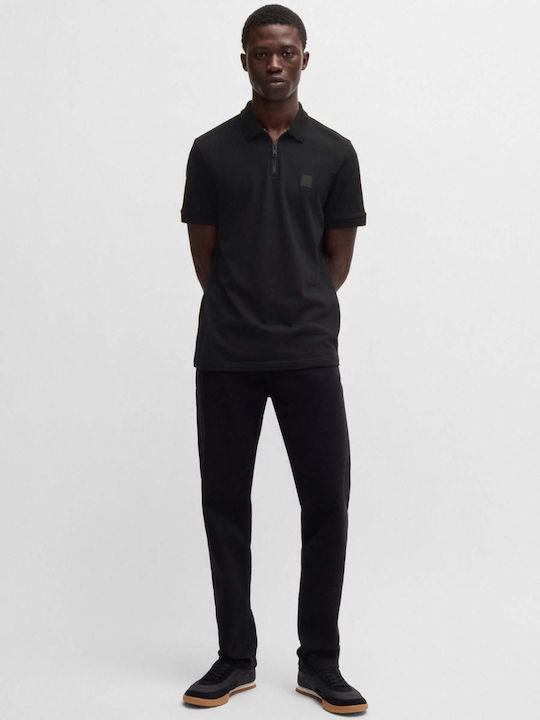 Polo Short Sleeve Black Blouse