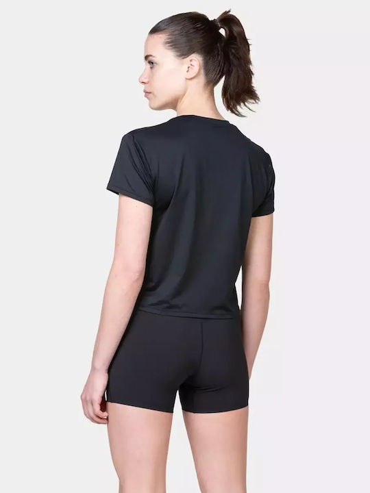 Γυναικείο Αθλητικό T-shirt με Διαφάνεια Black