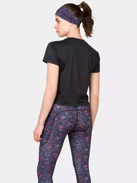 Γυναικείο Αθλητικό T-shirt με Διαφάνεια Black