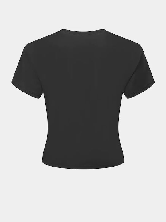 Γυναικείο Αθλητικό T-shirt με Διαφάνεια Black