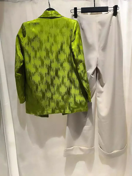 Women's Yellow Set with High-waisted Pants in Loose Fit