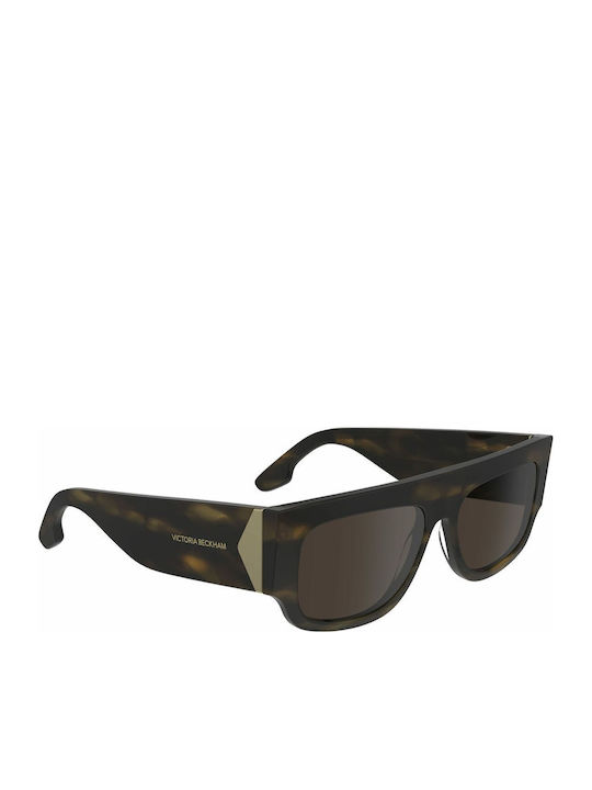 Victoria Beckham Damen Sonnenbrille mit Braun Kunststoff Gestell und Braun Linse