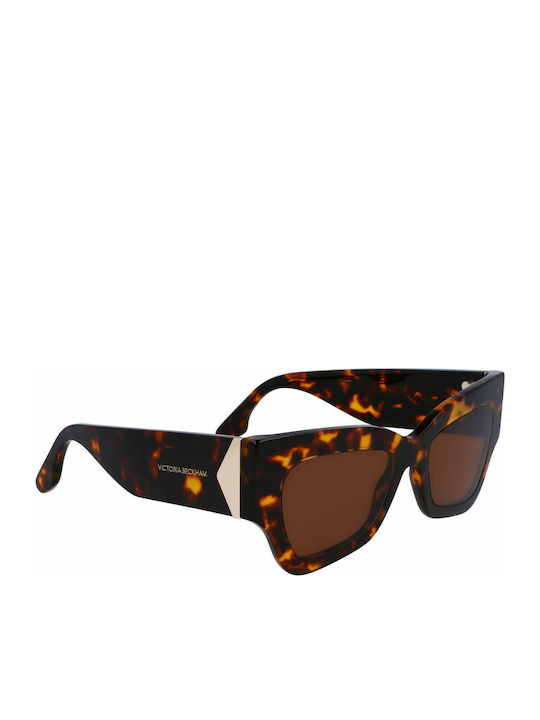Victoria Beckham Damen Sonnenbrille mit Braun Kunststoff Gestell und Braun Linse