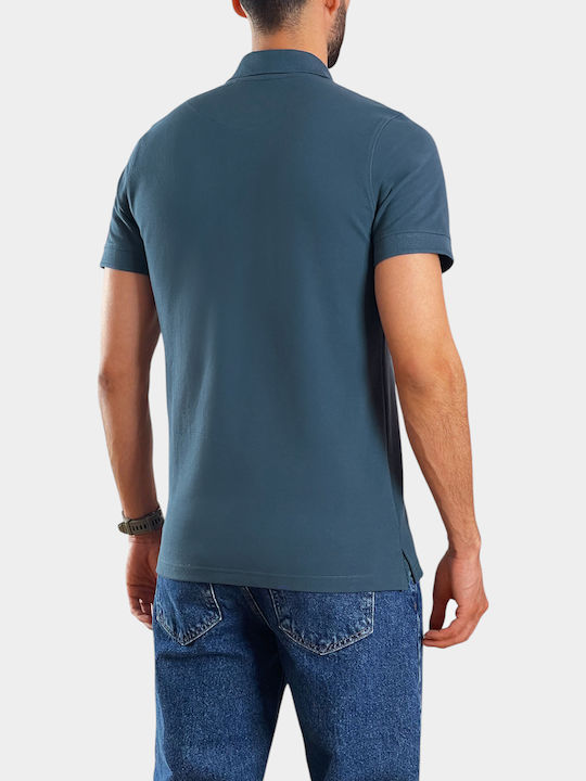 Polo Short Sleeve T-shirt Blue Indigo