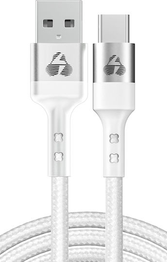 Powertech USB 2.0 Kabel USB-C männlich - USB-A 60W Weiß 1m (PTR-0160)