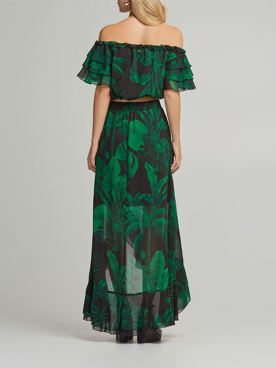 Women's Crop Top Off-Shoulder Green