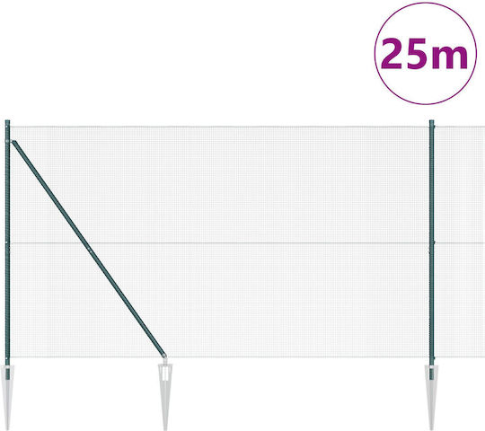 vidaXL Plasă de sârmă Module Verde 1.5x25m