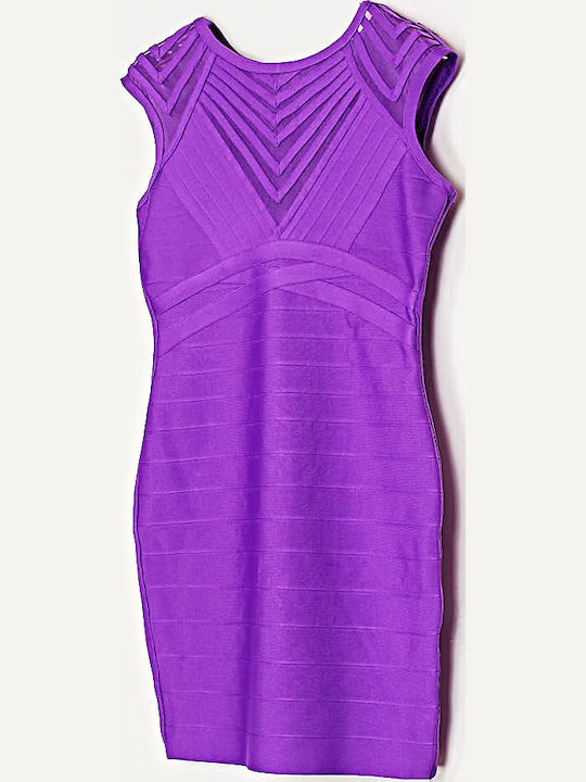 Sommer Mini Abendkleid mit Tüll & Transparenz Lila