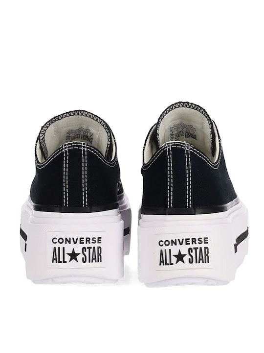 Lift Double Damen Flatforms Sneakers Schwarz / Weiß